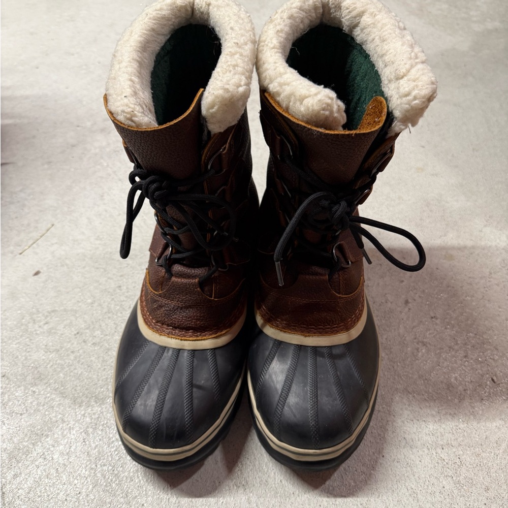 Sorel Brown and Black Rain & Snow Boots with Plush Lining - Picture 2 of 6
